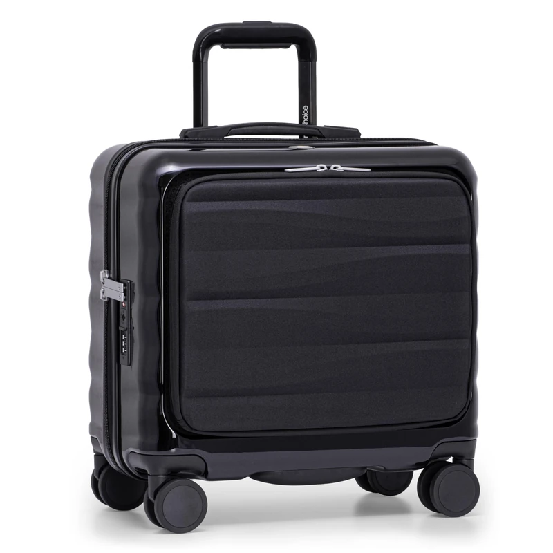 Traveler's Choice Edinburgh II Hardside Luggage with Spinner Wheels, TSA Lock, Black, 16-Inch Mini