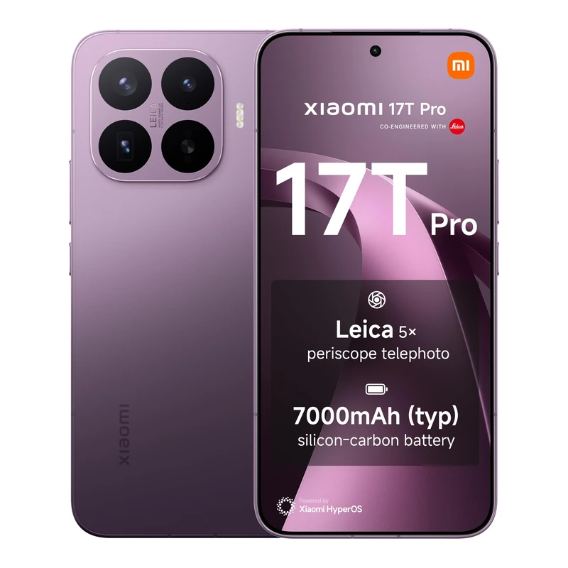 XIAOMI 17T Pro, Smartphone 12+1024 GB, 6.83" 144Hz eye-care display, 7000mAh (typ) Silicon-carbon Battery, Leica 5x Telephoto, 100W HyperCharge, Deep Violet, 1 year extra warranty