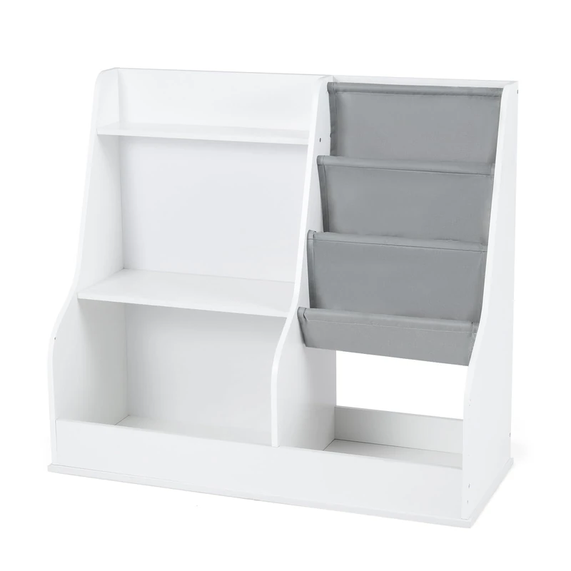 GYMAX Kids Bookcase, Toy Storage Organizer with Anti-toppling Devices, Wooden Children Bookshelf for Kid's Room Nursery Kindergarten