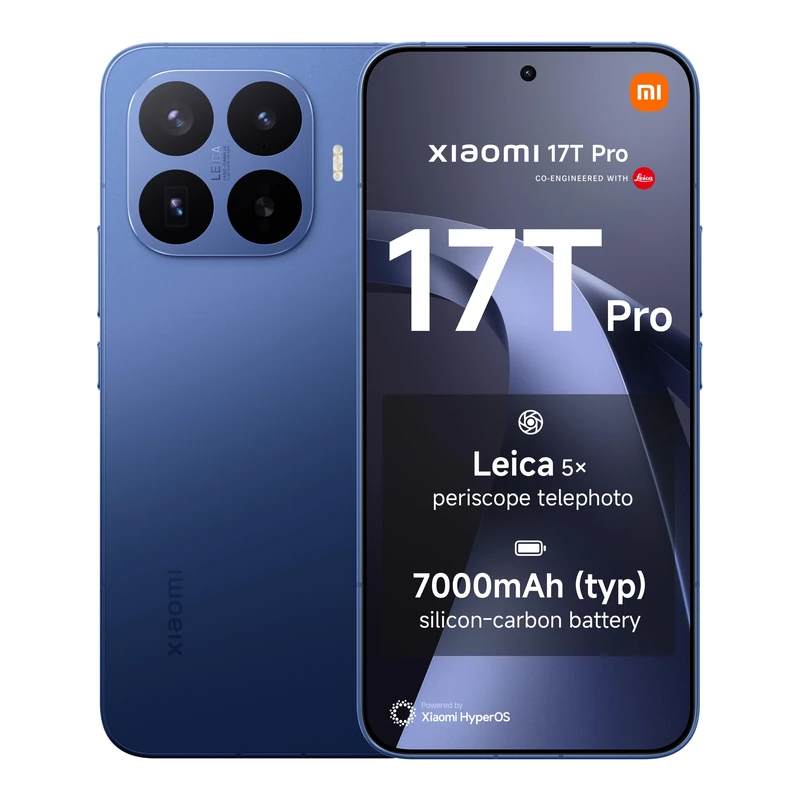 XIAOMI 17T Pro, Smartphone 12+1024 GB, 6.83" 144Hz eye-care display, 7000mAh (typ) Silicon-carbon Battery, Leica 5x Telephoto, 100W HyperCharge, Deep Blue, 1 year extra warranty