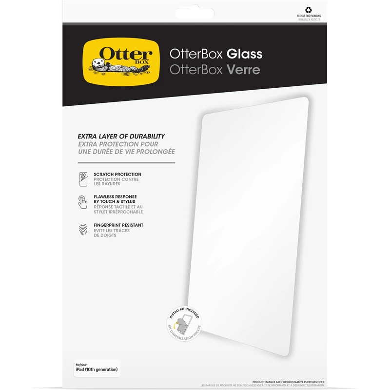 OtterBox Glass Screen Protector for iPad 11th gen 2025 (A16), 10th gen 2022, 9H Hardness Tempered Glass, Scratch Protection, Drop Defense for Shatter Protection
