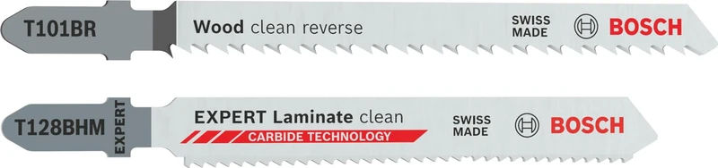 Bosch 26x T101BR and Expert Laminate Clean T128BHM Jigsaw Blades, 26 pcs (for Solid Laminate Vinyl, PVC, Softwood, x mm,) - Image 1