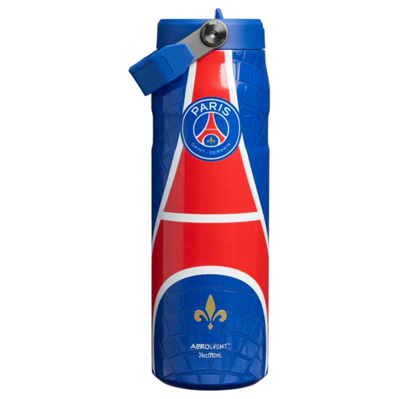 Stanley 1913 Flip Straw Sports Water Bottle with Straw 0.7L - 10 Hours Cold - 3 Days Iced - Stainless Steel - BPA Free - Leak Resistant - Fits in Cup Holder - Dishwasher Safe - PSG Nouveau