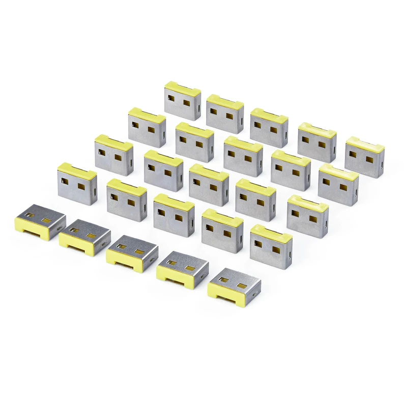 StarTech USB-A Port Blocker Replacement Plugs, 25-Pack Spare Latching Inserts for USB-A-PORT-BLOCKER, Snap-In Reusable USB-A Dust Covers