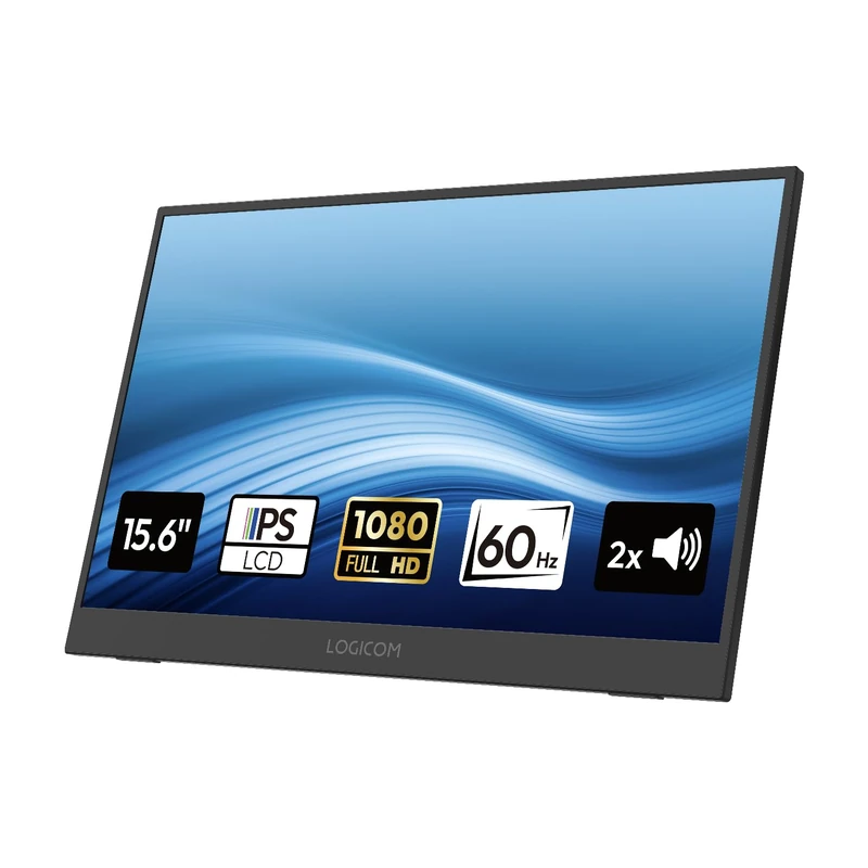 Logicom Nomad 15.6 Inch Full HD Portable Screen - IPS Screen - USB-C & Mini HDMI Second Screen Laptop - PC Screen Gamer Xbox/PS4/5 - Image 1