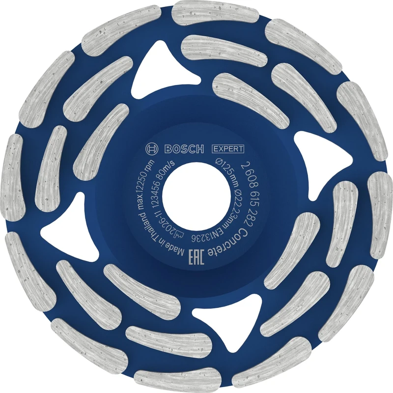 Bosch 1x Expert Concrete Diamond Grinding Head for Concrete Grinders, Bore 19-22.23 mm (for Concrete, Ø 125 mm, Professional Accessory Concrete Grinder) - Image 1