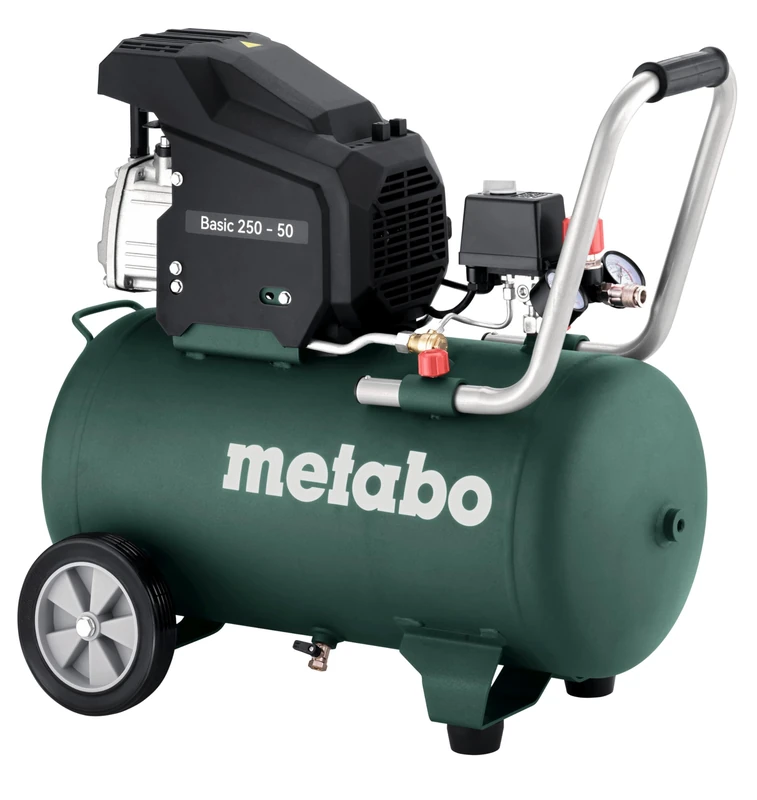 Metabo Mega 700-90 D Compressor (with 3 Universal Couplings, Overload Protection, Oil Lubricated 2-Cylinder Piston Compressor, Workshop Accessories) 601524000