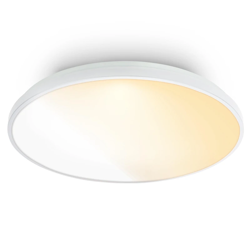 BRILONER - Ceiling Light with Remote Control, Dimmable, Decorative Trim, Warm to Neutral White, Ceiling Lights Living Room, LED Lights for Bedroom, Kitchen Light, 48 x 6.5 cm, White
