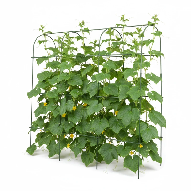 Relaxdays Trellis for Climbing Plants, Metal Trellis with Trellis Net and Accessories, HBT: 182 x 183 x 43 cm, Vegetables, Green