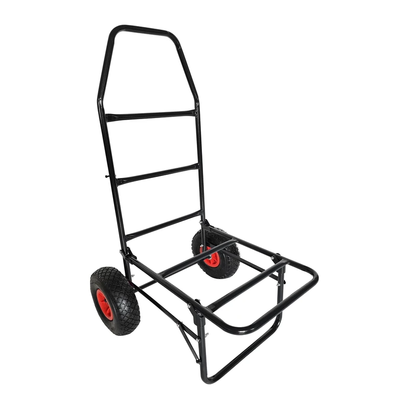 Relaxdays folding platform trolley, HWD: 102x50x37 cm, pneumatic tyres, up to 80 kg, steel, black - Image 1