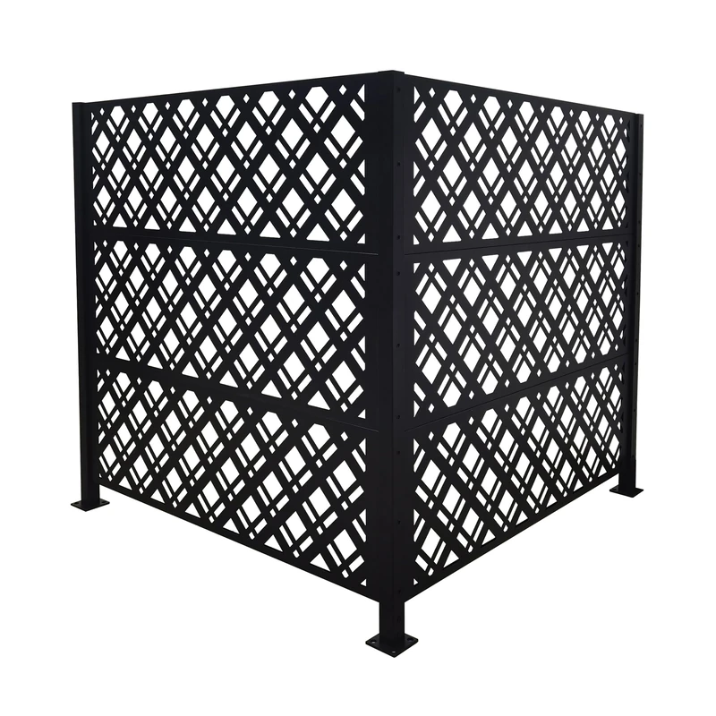 Relaxdays bin enclosure, Diamond, 2 panels HxW 120 x 120 cm, modular privacy screen, black
