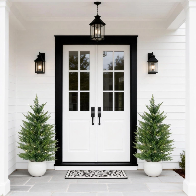 GarveeHome Pack of 2 Artificial Cedar 3 ft Artificial Evergreen Cypress Plant, UV-Protected Artificial Green Set, Easy Care Decorative Artificial Trees for Living Room, Hallway or Office