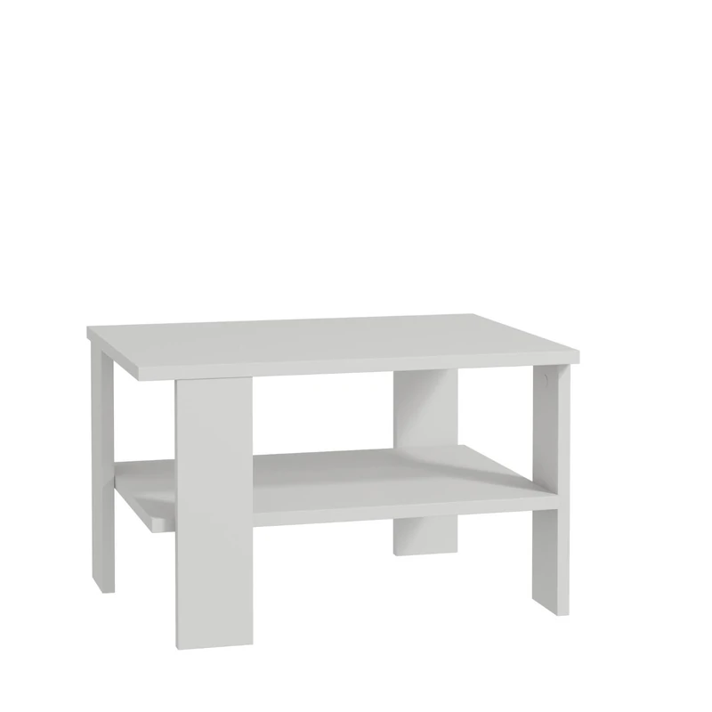 Modern White Coffee Table with Wall-Mountable Design, 60 x 37 x 45 cm, 100% Melamine Coated Particle Board, 18 mm Thick, Stylish & Functional with Multiple Shelves - Image 1