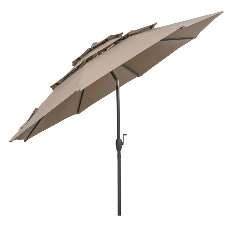 FANTASK 300 cm Parasol, Garden Umbrella, Windproof, Sturdy, Bendable on Both Sides by 30°, Market Umbrella with Crank, UV Protection, Balcony Umbrella, Ventilated, Patio Umbrella for Patio, Garden - Image 1