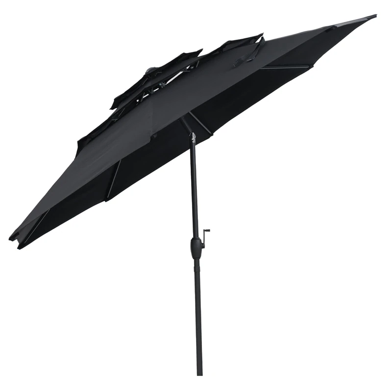 FANTASK 300 cm Parasol, Garden Umbrella, Windproof, Sturdy, Bendable on Both Sides by 30°, Market Umbrella with Crank, UV Protection, Balcony Umbrella, Ventilated, Patio Umbrella for Patio, Garden - Image 1