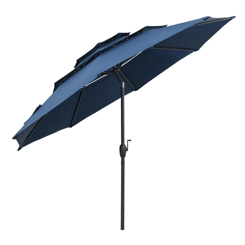 FANTASK 300 cm Parasol, Garden Umbrella, Windproof, Sturdy, Bendable on Both Sides by 30°, Market Umbrella with Crank, UV Protection, Balcony Umbrella, Ventilated, Patio Umbrella for Patio, Garden - Image 1