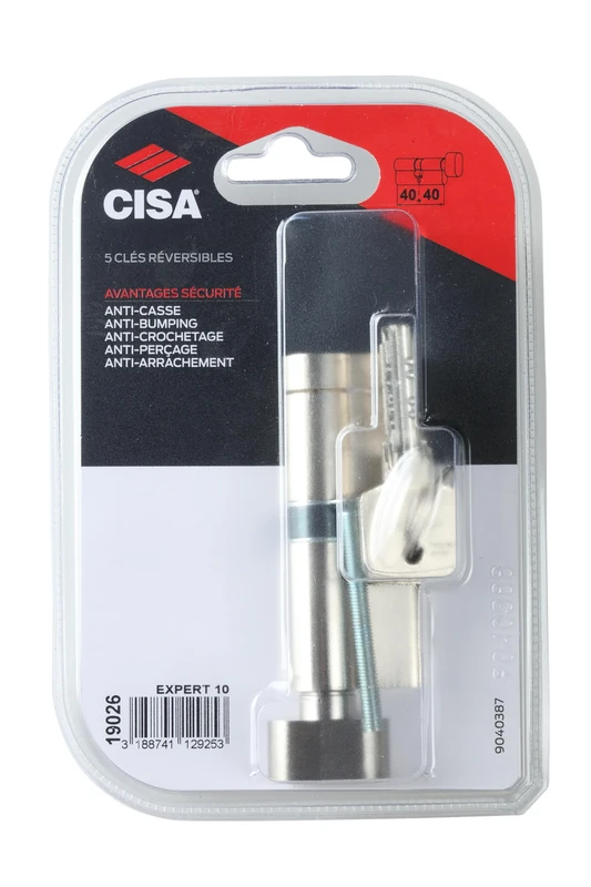CISA Expert 10 Lock Cylinder with Button L.40 + 40 mm 5 Keys - Image 1