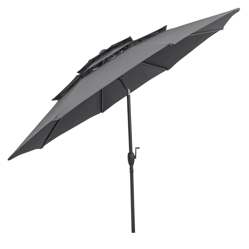 FANTASK 300 cm Parasol, Garden Umbrella, Windproof, Sturdy, Bendable on Both Sides by 30°, Market Umbrella with Crank, UV Protection, Balcony Umbrella, Ventilated, Patio Umbrella for Patio, Garden