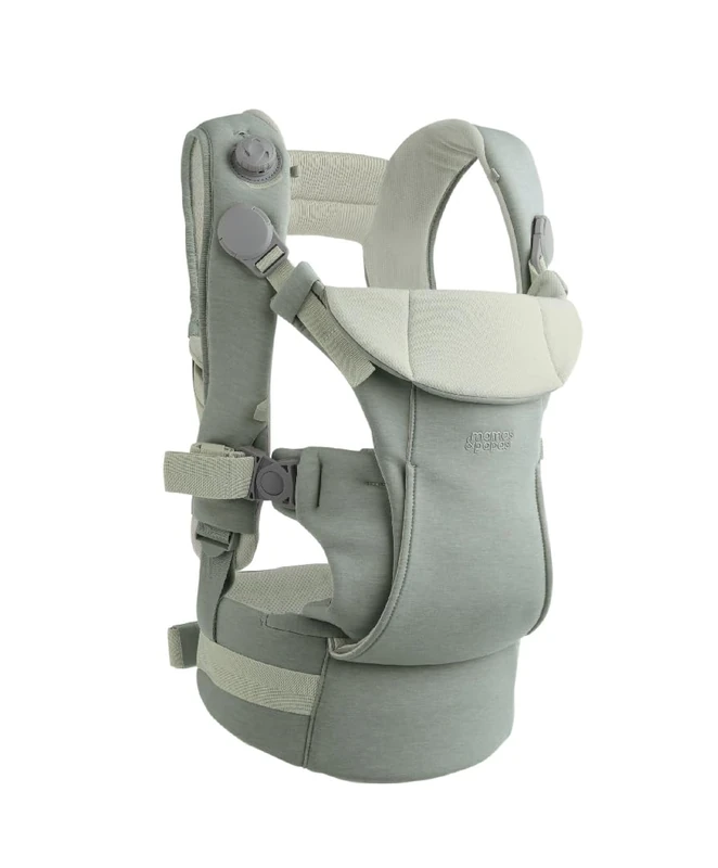 Mamas & Papas Kudo Baby Carrier - Sage - Easy to fit, Adjust & Remove, Innovative Design, Ergonomic Support, Healthy Posture - 0-36 Months - Image 1