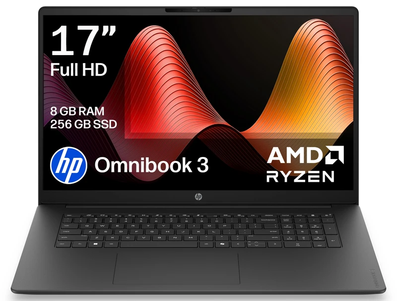 HP OmniBook 3 OmniBook 3 17-dp0000sax 17.3" 1920 x 1080 pixels AMD Ryzen 5 8GB 256GB SSD Windows 11 Home