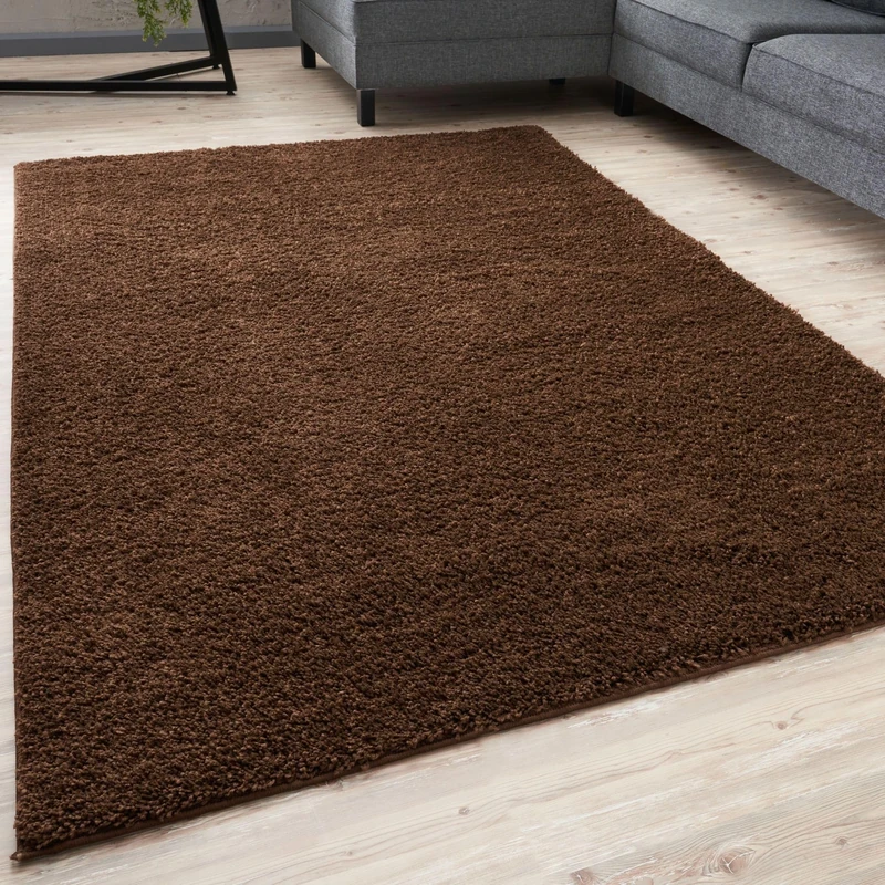 THE RUGS Living Room Rug - Shaggy Soft And Elegant Carpets For The Bedrooms And Kitchen, Easy To Clean, Many Different Sizes (240x340 cm, Brown)