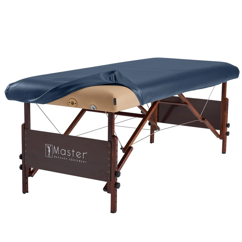 Master Massage Universal Fabric Fitted PU Vinyl Leather Ultra-Durable Protection Cover Sheet for Massage Tables, Royal Blue - Image 1