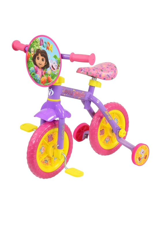 Dora 2-In-1 Training Toddler Bike - Convertible Training and Balance Bike for 2+ Years Girls and Boys with Removable Pedals and Stabilisers - Image 1