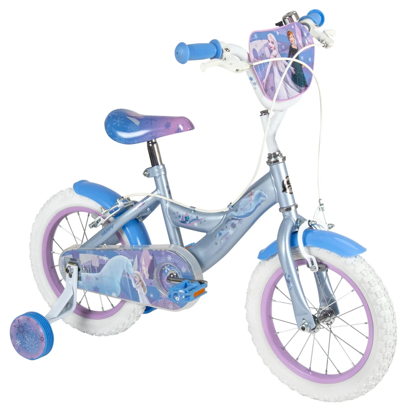 Huffy Disney Frozen 14" Kid’s Bike, aged 4-6 years, Dual Calliper Brakes, Removable Stabilisers, Adjustable Seat, Blue