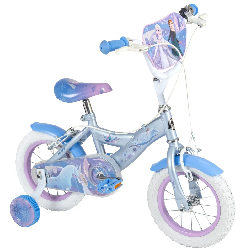 Huffy Disney Frozen 12" Kid’s Bike, aged 3-5 years, Dual Calliper Brakes, Removable Stabilisers, Adjustable Seat, Blue