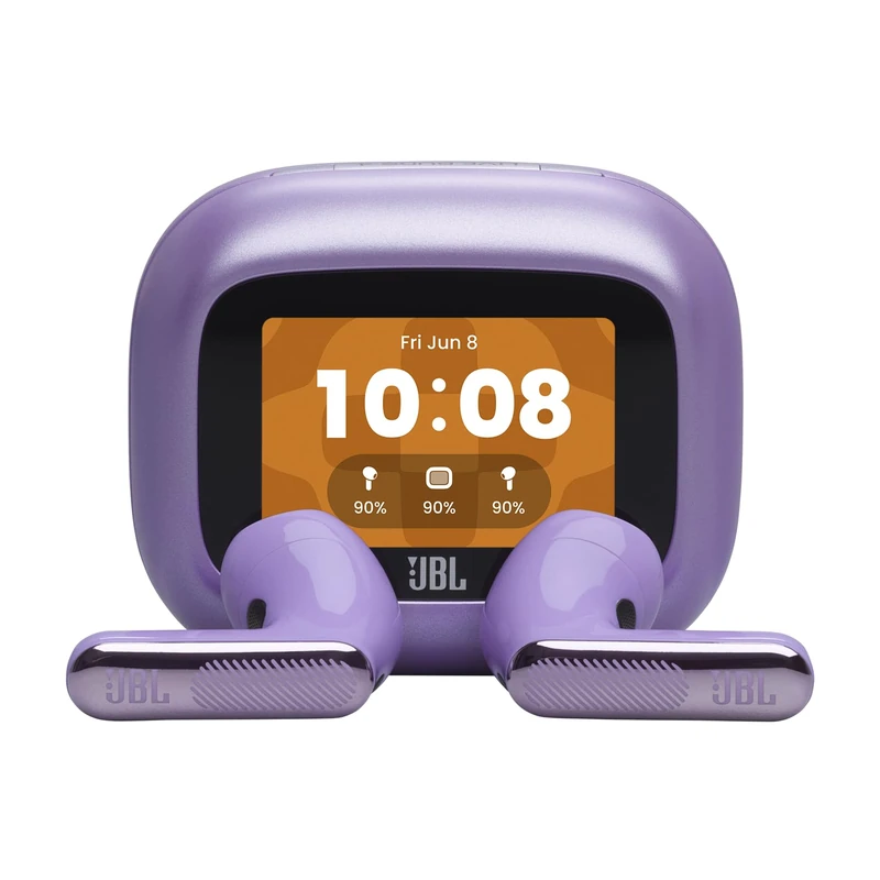 JBL Live Flex 4, True Wireless Earbud Headphones with Bluetooth, 50h Battery Life, Adaptive Noise Cancelling, JBL Signature Sound, IP54 Waterproof, Smart‑Charging Case, Purple - Image 1