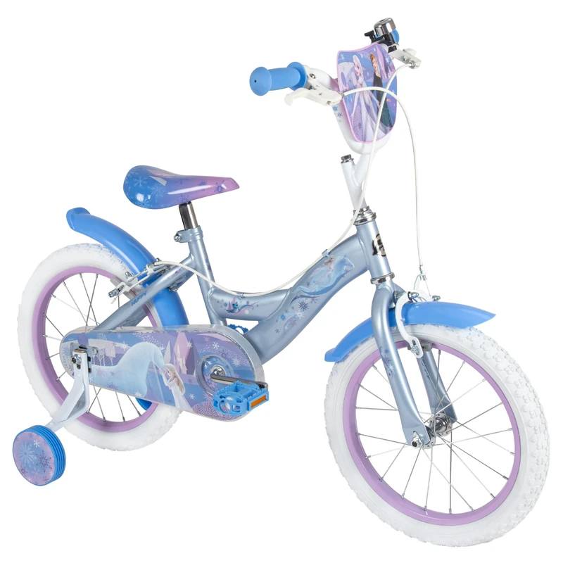 Huffy Disney Frozen 16" Kid’s Bike, aged 5-9 years, Dual Calliper Brakes, Removable Stabilisers, Adjustable Seat, Blue