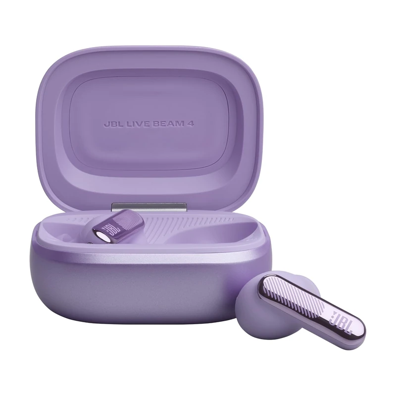 JBL Live Beam 4, True Wireless Earbud Headphones with Bluetooth, 48h Battery Life, Adaptive Noise Cancelling, JBL Signature Sound, IP55 Waterproof, Smart‑Charging Case, Purple