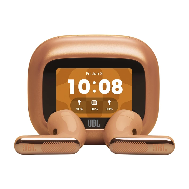 JBL Live Flex 4, True Wireless Earbud Headphones with Bluetooth, 50h Battery Life, Adaptive Noise Cancelling, JBL Signature Sound, IP54 Waterproof, Smart‑Charging Case, Orange