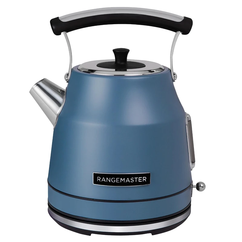 Rangemaster Classic Kettle in Matt Stone Blue with Quiet Boil Technology, 1.7L Capacity and 3kW of Power, Removable and Washable Limescale Filter, 360° Swivel Base, RMCLDK301SB