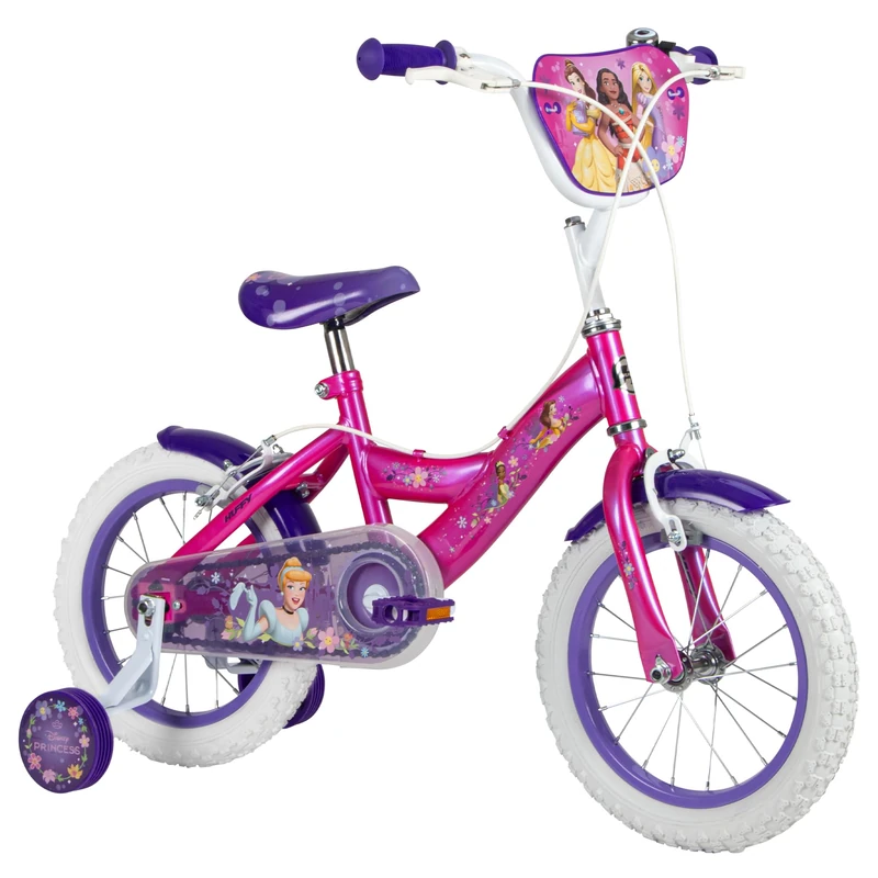 Huffy Disney Princess 14" Kid’s Bike, aged 4-6 years, Dual Calliper Brakes, Removable Stabilisers, Adjustable Seat, Pink
