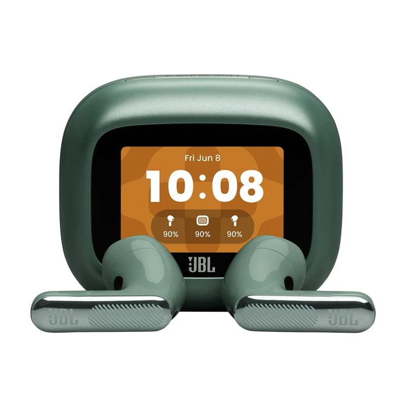 JBL Live Flex 4, True Wireless Earbud Headphones with Bluetooth, 50h Battery Life, Adaptive Noise Cancelling, JBL Signature Sound, IP54 Waterproof, Smart‑Charging Case, Green