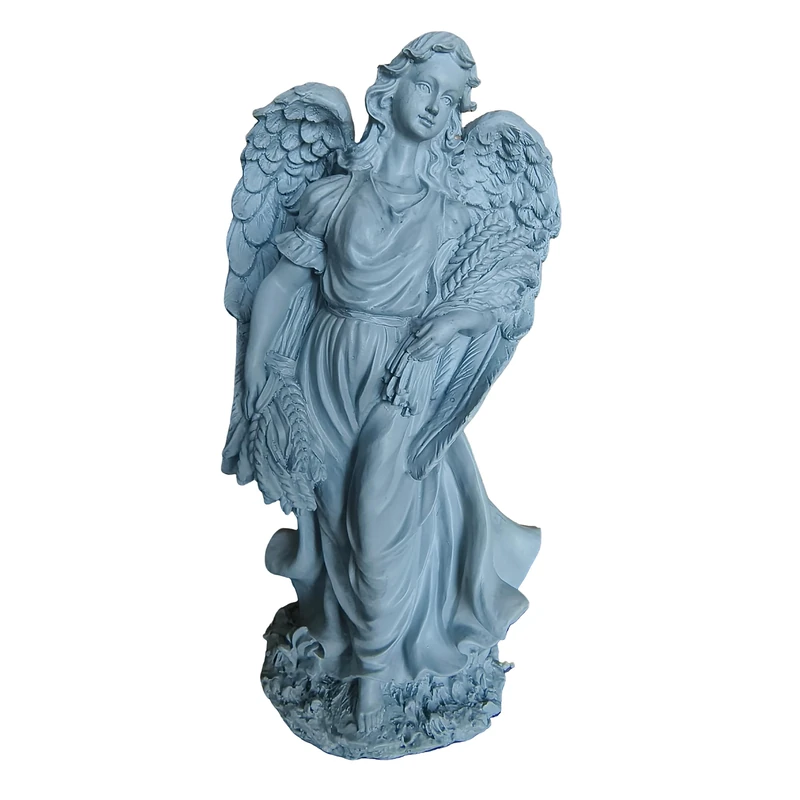 Relaxdays grave angel XXL, polyresin, weather, frost & UV resistant, H x W x D: 46.5 x 23 x 14 cm, grave decoration