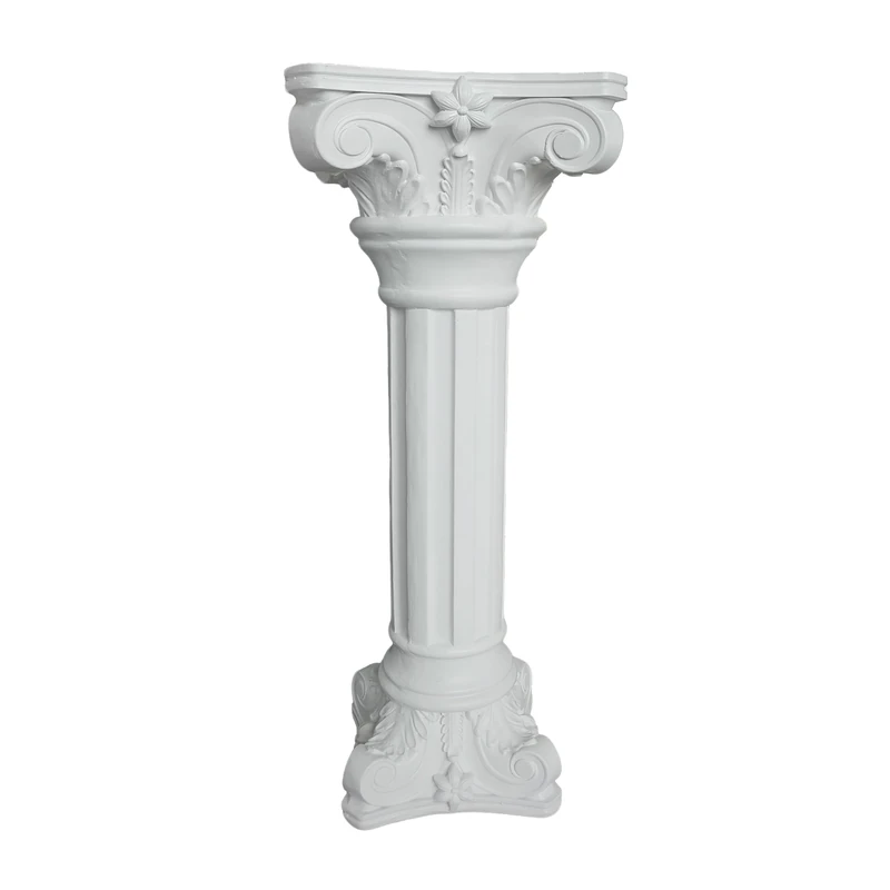 Relaxdays Greek Column Plant Stand Garden Decoration Frostproof Polyresin 85x32x32cm White
