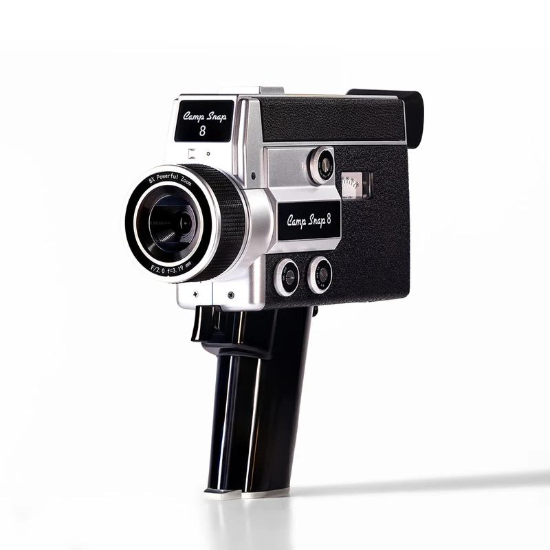 Camp Snap CS-8 Digital Camcorder - 2.7K Video Recorder for Youtube, Screenless Camera, 8X Digital Zoom, with 5 Customizable Film Filters, SD Card Included & USB-C Rechargeable Battery
