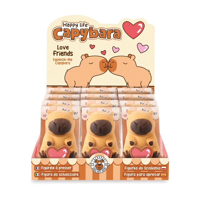 TRENDHAUS 968487 Capybara Love Squeeze, Pack of 12, 4.2 x 5.8 x 4.2 cm, Squishy Capybara Shape, Stress Balls for Children and Adults - Image 1