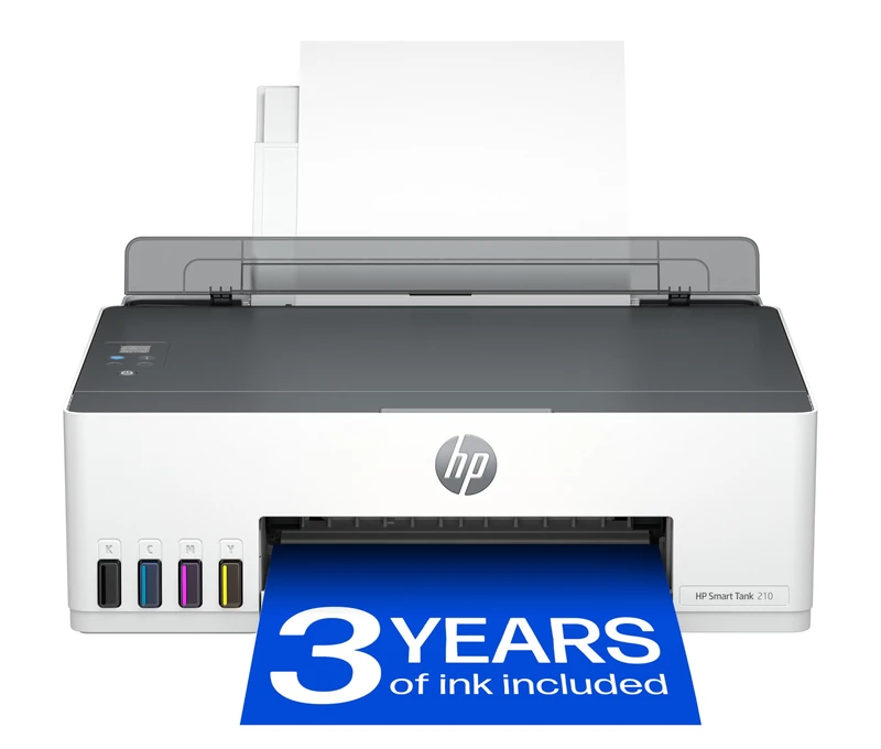 HP Smart Tank 210 Wireless Printer | Smart buttons | Low on ink sensors | Self healing Wi-Fi | Refillable | Includes up to 3 Years of Ink Wolf Essential Security - Image 1