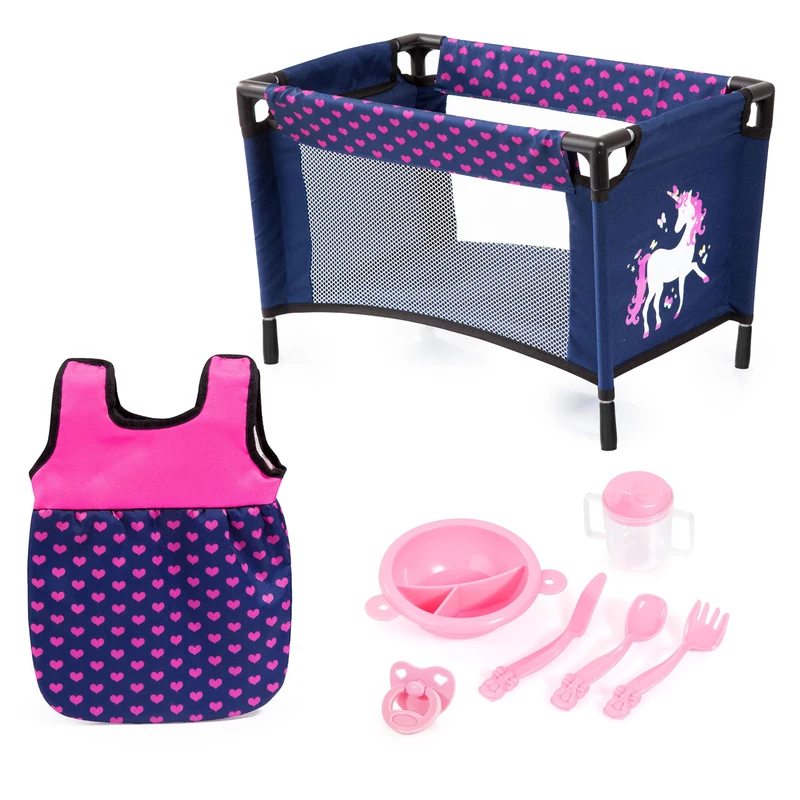 Bayer Design 61754AG Doll bed, sleeping bag and accessories - play set for dolls - for girls and boys, 3+ age