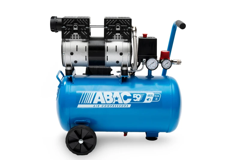 ABAC Ease-AIR 24 Silent Air Compressor, Oil-Free Air Compressor, Maximum Pressure 8 Bar, Power 1 Hp, Tank 24 litres, Noise 59 dB