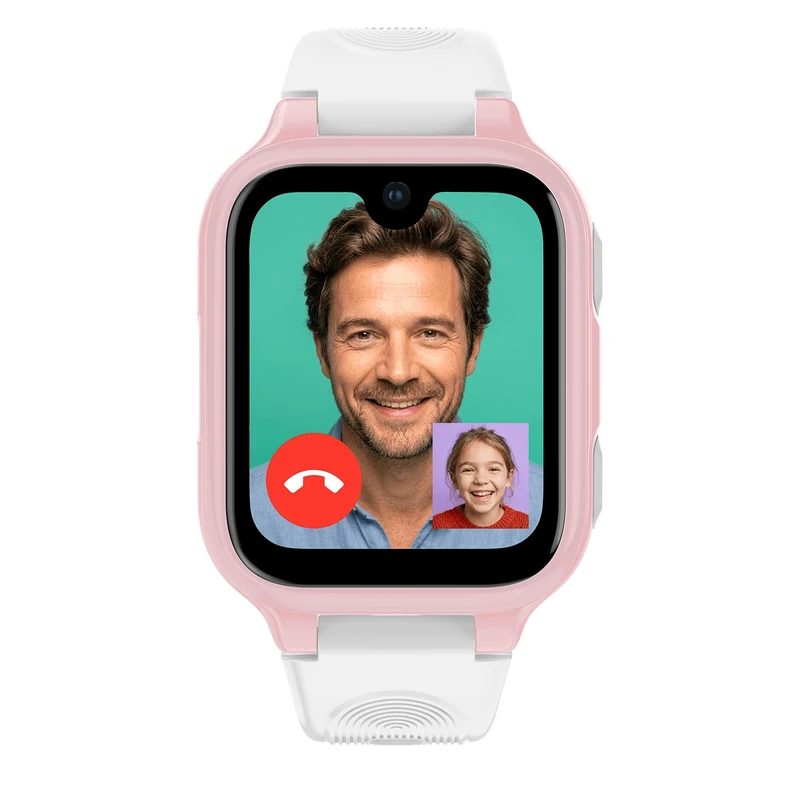 ICE-WATCH - ICE Kids 4G 2.0 Pink White - Pink 4G smartwatch with Location Tracking for Girls - 025270 (40mm) - Location Tracking via Included SIM Card - GPS, Parental Controls, Emergency SOS