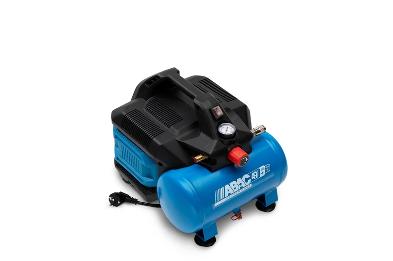 ABAC Ease-AIR 6 Silent Portable Air Compressor, Oil-Free Air Compressor, Maximum Pressure 8 Bar, Power 0.75 Hp, 6 Litre Tank, Noise 49 dB
