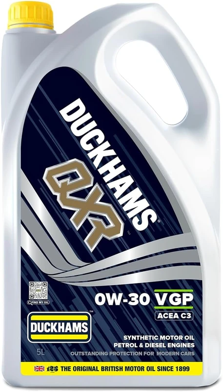 Duckhams QXR 0W-30 VGP Fully Synthetic Engine Oil 5 Litres ACEA C3, VW 504/507, Porsche C30, High-Performance Motor Oil for Modern Petrol & Diesel Engines For Enhanced Engine Protection & Performance