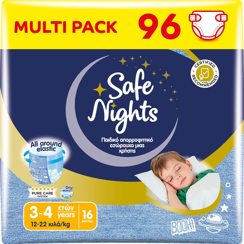 Babylino Safe Nights Boy 3-4 Years (12-22 kg) 96 Units