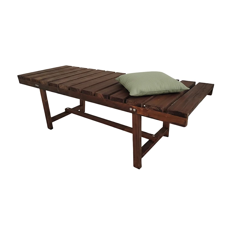 Relaxdays 2-Seater Garden Bench - Backless Fir Wood Patio & Balcony Bench, 35x110x38 cm, Brown