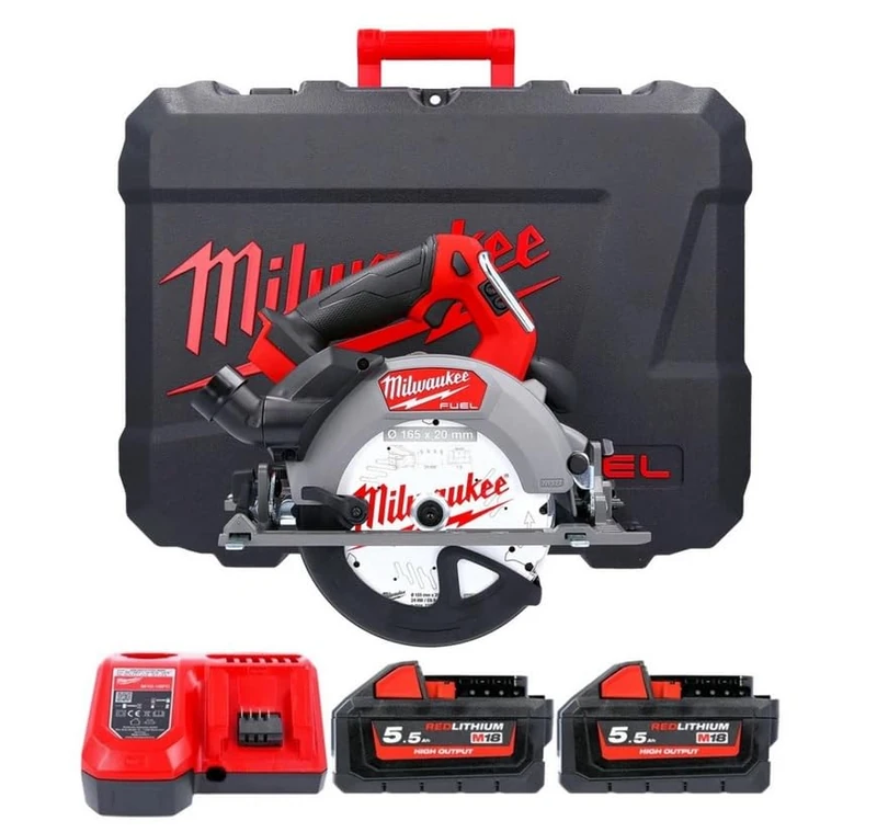 Milwaukee M18FCSDC165-552C Fuel 18V Fuel™ 165mm Deep Cut Circular Saw with 2X 5.5Ah Batteries & Charger