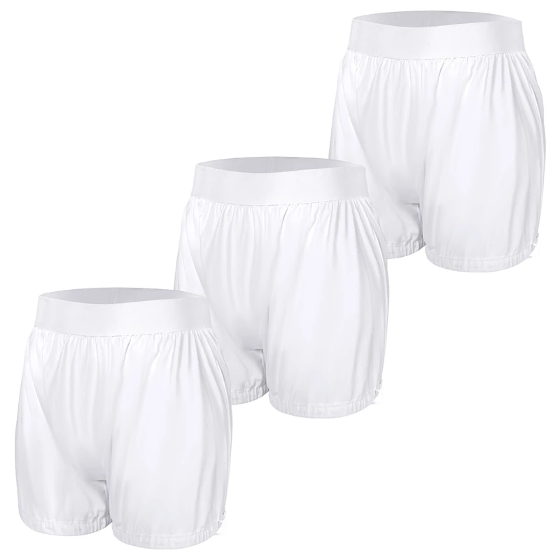 Carer 3 Pack Adult Incontinence Protective Pants Noise-Free Nappy Cover Boxers Style Adjustable Leg Openings Waterproof Washable Reusable Incontinence Leakproof Plastic Pants Unisex White Size M